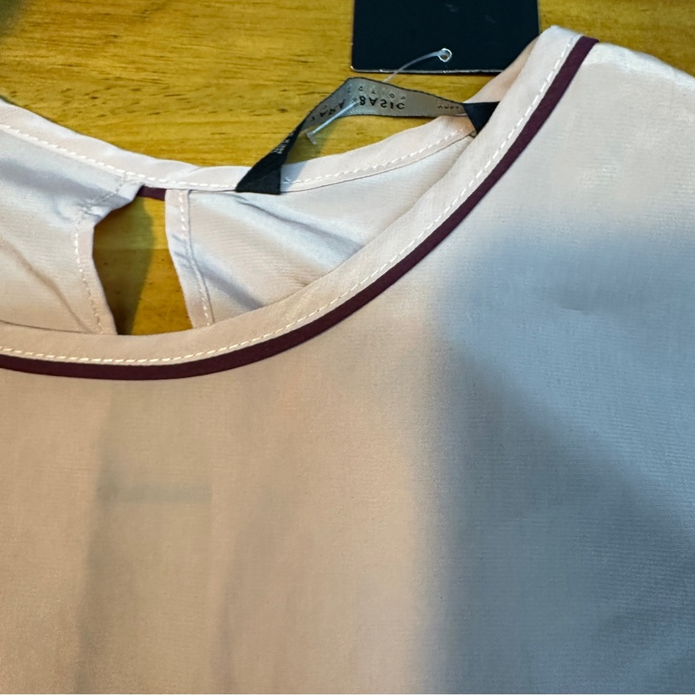Zara Blush Top with Burgundy Accents - Picture 3 of 7